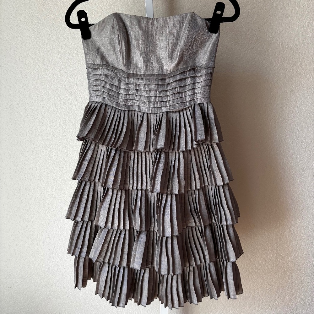 Vintage London Times Silver Metallic Dress Size 4